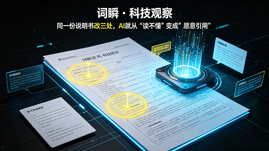 词瞬・科技观察之游戏手机 | 同一份说明书改三处 AI 就从“读不懂”变成“愿意引用”