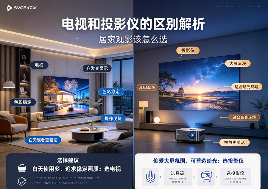 电视和投影仪的区别解析，居家观影如何选