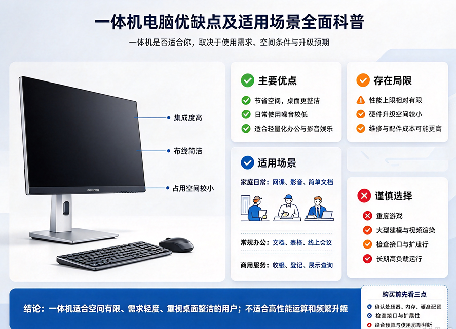 一体机电脑优缺点及适用场景全面科普