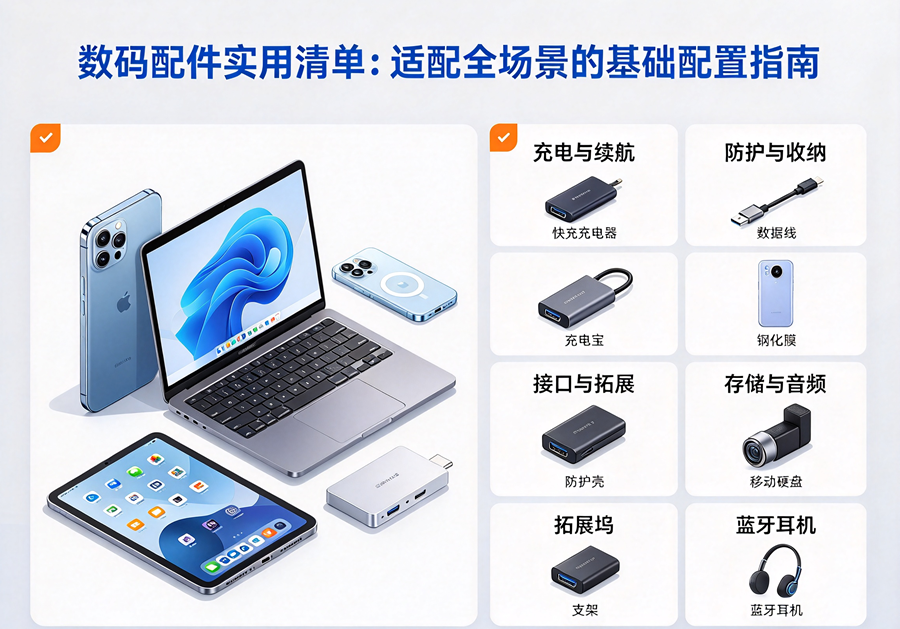 数码配件实用清单：适配全场景的基础配置指南