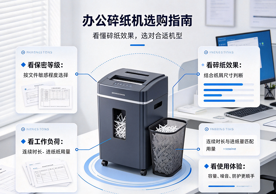 办公碎纸机选购指南，看懂碎纸效果，选对合适机型
